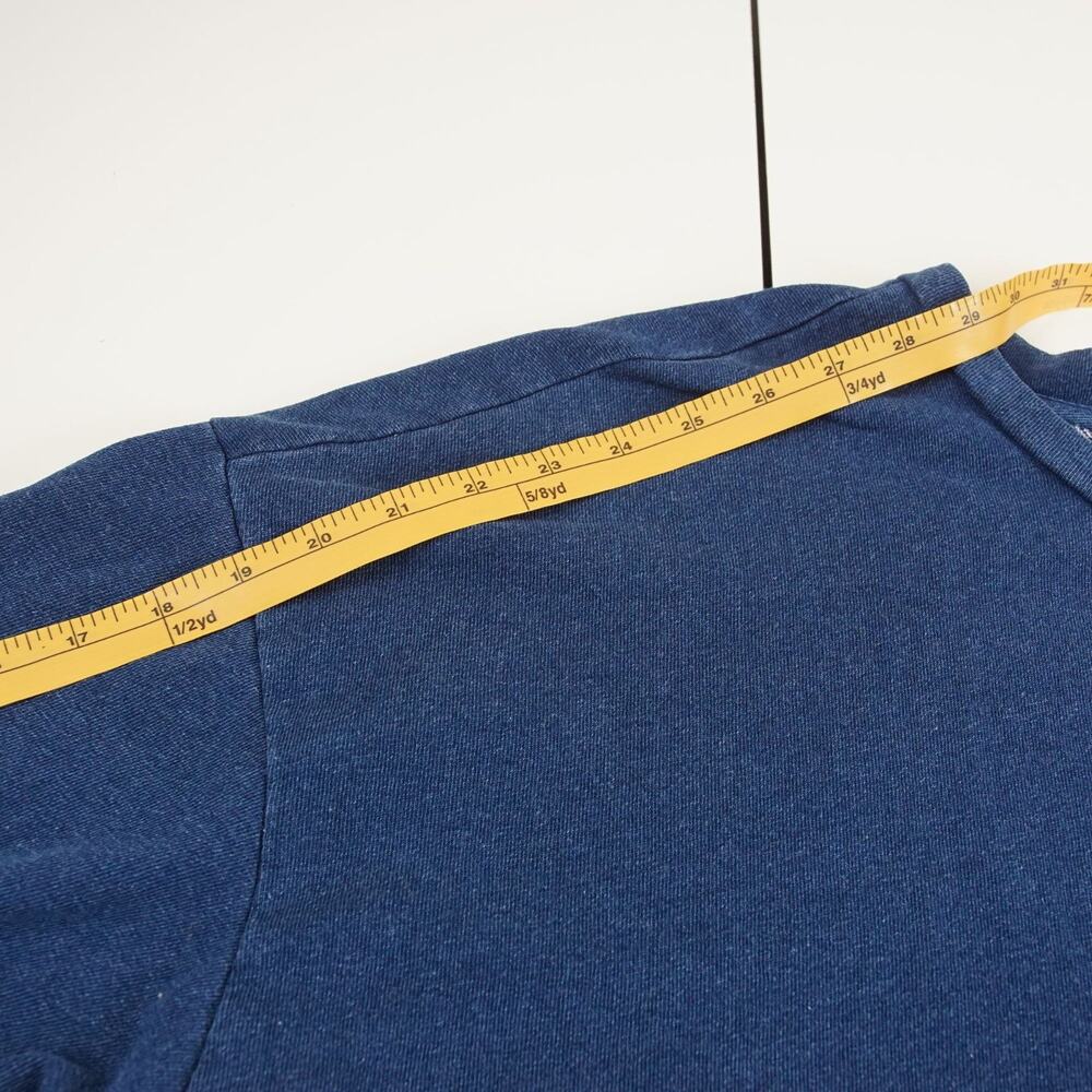 Z Supply Circuit Knit Denim Blue Indigo Rolled Hem Loose Sweatshirt Womens Sz S - Picture 4 of 6